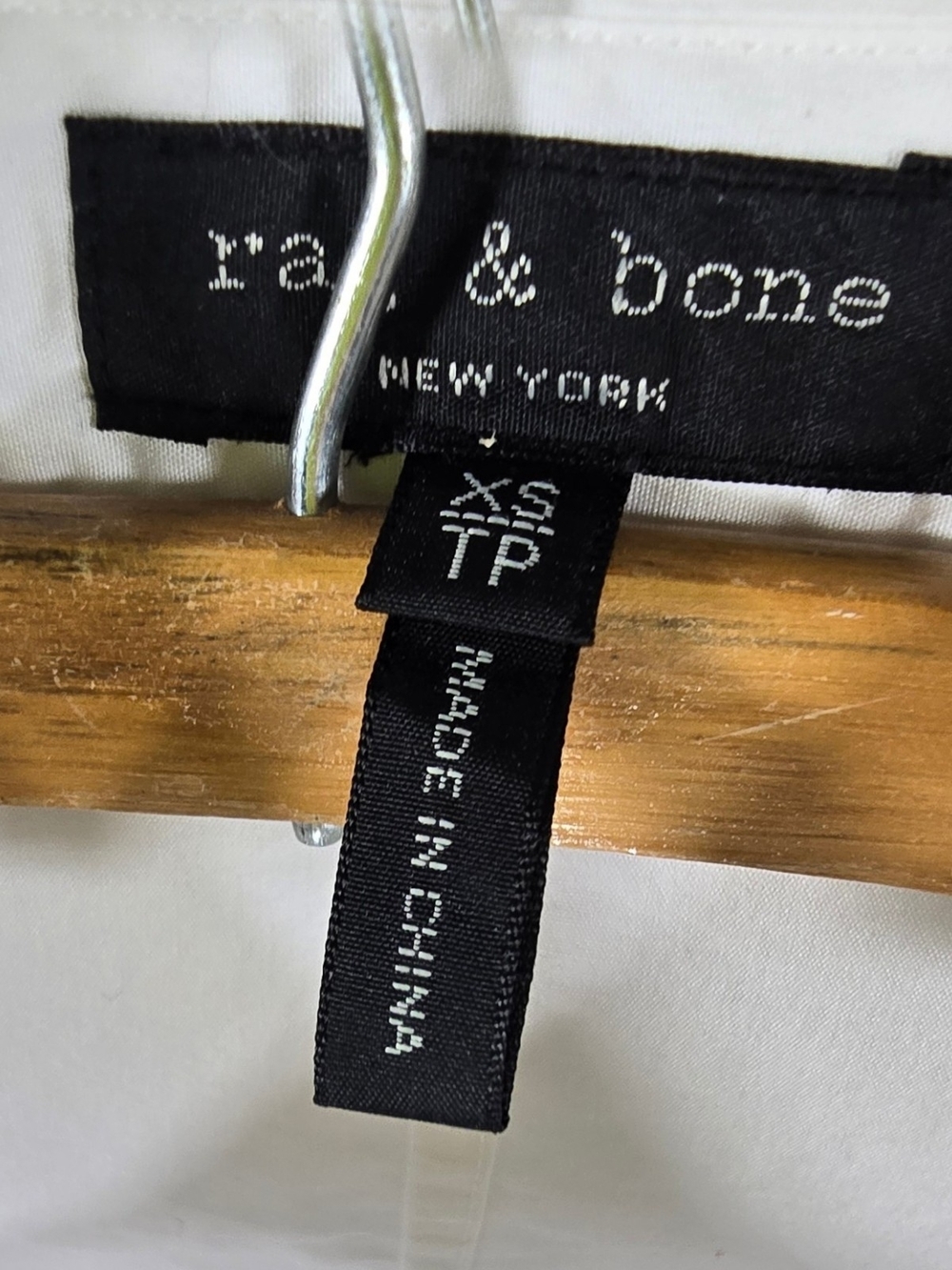 Rag & Bone White Poplin Button-Up Shirt Dress Raw Hem - Picture 3 of 3